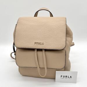 【極美品】FURLA フルラ noemi ノエミ リュックサック フラップバッグ デイパック ミニリュック ロゴ金具 マグネット レディース DC001213 