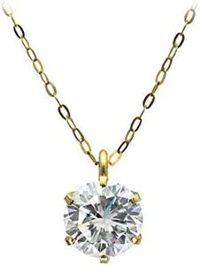 [華きらり] K18 0.2ct 天然 ダイヤモンド ネックレス 40cm 一粒 ペンダントネックレス