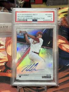 PSA9 2018 Bowman’s Best NOLAN GORMAN 直筆サインカード Refractor Auto リフラクター