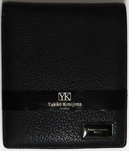 Yukiko Kimijima, 財布, ブラック, レザー, 未使用