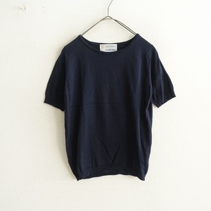 ジョンスメドレー JOHN SMEDLEY *CROMFORD コットンニット半袖プルオーバー*SMLネイビーニットソー(33-2410-838)【92K42】