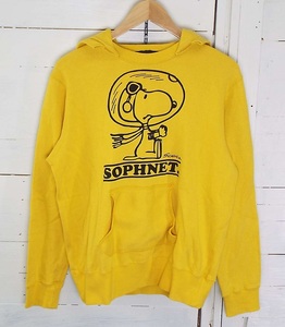 T1751〇SOPHNET.×PEANUTS(ソフネット×ビーナッツ)パーカー スヌーピー イエロー Mサイズ