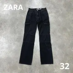 ZARA ブラックデニム ストレートデニム 32