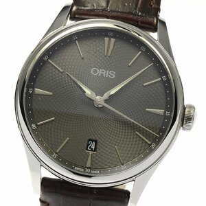 オリス ORIS 01 733 7721 4053 アートリエ デイト 自動巻き メンズ 箱・保証書付き_804925【ev20】