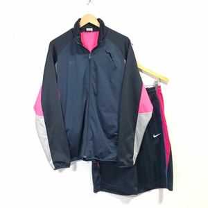 FA9dh【NIKE ナイキ】サイズ XXL セットアップ 上下 メンズ ジャージ トラックジャケット ハーフパンツ スポーツウェア ネイビー×ピンク