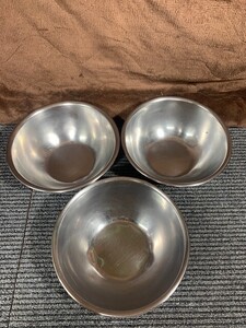 ★ボウル★3個セット★中サイズ★中古品★直径20㎝高さ7㎝★食材入れ★調味料入れ★調理用品★キッチン用品★厨房用品★凹み歪み有り★7★