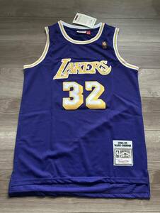 NBA ロサンゼルス・レイカーズ ユニフォーム マジック・ジョンソン レプリカ 44 L 紫 パープル Mitchell & Ness ミッチェルアンドネス製