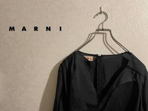 ◯ イタリア製 MARNI ドレープ ワンピース / マルニ アセテート カットオフ ブラック 黒 40 Ladies #Sirchive