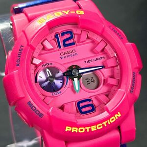 美品 CASIO カシオ Baby-G ベビージー BGA-180-4B3JF 腕時計 アナデジ クオーツ 多機能 カレンダー ピンク ステンレス 動作確認済み