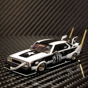 POP RACE 1/ 64 SKYLINE C210 BOSOZOKU STYLE MATT BLACK スカイライン ジャパン グラチャン 街道レーサー 竹ヤリ ダットサン