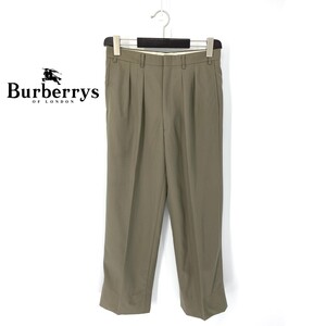 A6594/ビンテージ 90s 美品 春夏 BURBERRY バーバリー ウール テーパード パンツ スラックス トラウザーズ W79 灰色/メンズ スーツ用