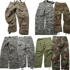 古着卸 まとめ売り 米軍実物 ミリタリー 7枚セット (メンズ M /L /XL ) パンツMIX デザートカモ ウッドランド MU1746 1円スタート