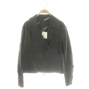 アルマーニエクスチェンジ BLOUSON JACKET レザージャケット ライダース 羊革 総裏地 S 黒 ブラック 3RYB50 /MI ■OS レディース