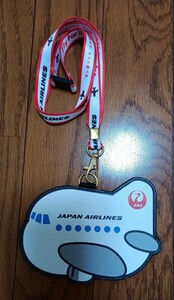 JAL パスケース 定期入れ ネックストラップ　飛行機