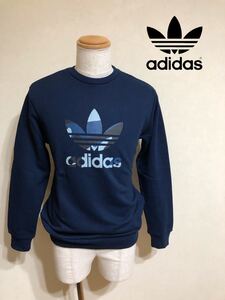 【新品】 adidas originals CAMO CREWNECK アディダス オリジナルス スウェット クルーネック トレーナー サイズM ネイビー 長袖 DX3655