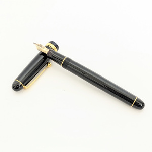 【20731】PILOT パイロット 万年筆 CUSTOM 74 ペン先 14K 585刻印 14金 ブラック ゴールド 筆記用具 ヴィンテージ アンティーク キャップ