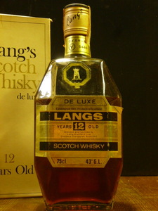 通関済「LANGS」12年 1953～74年流通 ラングス 12 Y. 75cl 43°GL 1950年代以前に蒸留のグレンゴイン 特級 従価 ※液面　 通 LANGS-0421-A