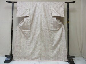 1円 良品 正絹 着物 小紋 染大島紬 和装 オリエンタル更紗 花唐草 草花 花柄 裂取 お洒落 高級 袷 身丈160cm 裄62cm【夢職】★★★