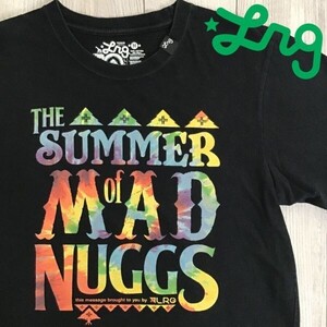 ★USA直輸入★正規品★【Lrg エルアールジー】The Summer of Mad Nuggs タイダイプリント 半袖 Tシャツ【メンズ M】黒 ストリート K-890