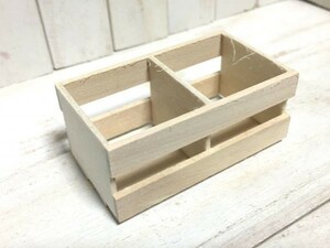 y298◆ナチュラルな部屋に◆ ドールハウス 用 ミニチュア ウッド コンテナ 木枠 ボックス 什器 棚 Doll House Blythe ブライス シルバニア