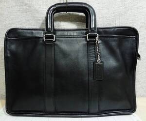 【良品】COACH　コーチ　M1169-F70374　オールレザー　ビジネスバッグ　ハンドバッグ　ブリーフケース　黒　ブラック　A４収納