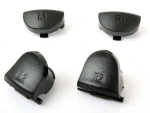 PS4専用 コントローラーL1 R1 L2 R2 ボタン 交換用 ばね付き ブラック