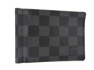 1円 LOUIS VUITTON ヴィトン N61000 ダミエグラフィット ポルトフォイユ パンスグラフィット カードケース カード入れ ブラック系 FK1268