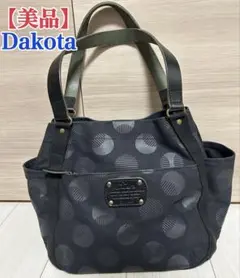 【美品】Dakota ピット トートバッグ ドット柄　ブラック