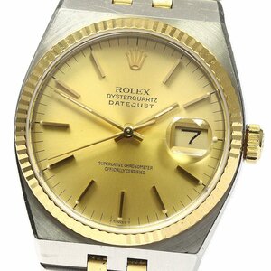 ロレックス ROLEX 17013 オイスタークォーツ デイトジャスト YGベゼル クォーツ メンズ _760449