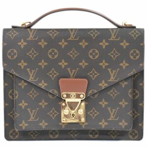 本物 ルイヴィトン LOUIS VUITTON LV モンソー モノグラム ハンドバッグ ブラウン M51185