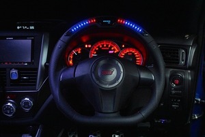 ダムド/DAMD パフォーマンスステアリング ブラックレザー×レッドステッチ DPS358-D(L) スバル インプレッサ WRX STI GVB/GRB A～