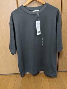 新品　未使用　UNIQLO U　エアリズムコットンオーバーサイズTシャツ　ダークグレー　XLサイズ