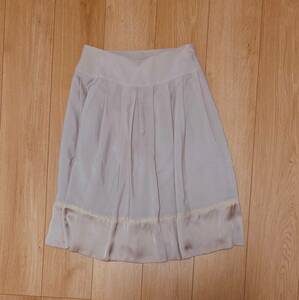 E/ LAURA ASHLEY ローラアシュレイ フレア スカート size9号/グレー/日本製 ☆★ コンパクト