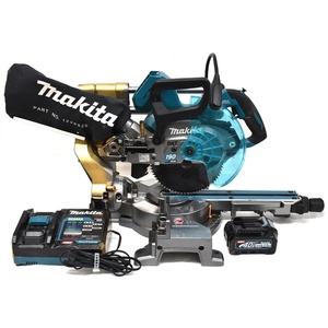 1円 ◇ 極美品 makita マキタ スライドマルノコ 充電式 190mm 40Vmax LS008G バッテリー×1 急速充電器付き◇E.Climp.s3-24