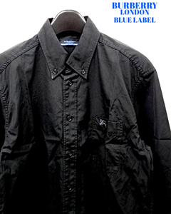 S【BURBERRY LONDON BLUE LABEL B.D L/S SHIRT FEK28-906-09 Black バーバリー ロンドン ブルーレーベル 長袖シャツ ブラック】