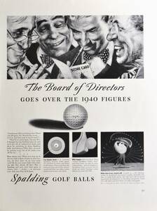 稀少！1940年スポルディング・ゴルフ・ボール広告/Spalding Golf Balls/スポーツ/C