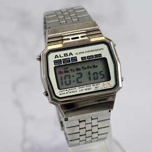 １スタ ヴィンテージ SEIKO アルバ ALBA 液晶デジタル クォーツ Ref.Y709-5000 動作品 #N43-057