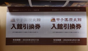 甲子園歴史館 入館引換券　2枚