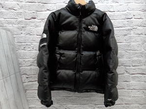 THE NORTH FACE ×Supreme ダウンジャケット ND91702I Leather Nuptse Jacket Sサイズ ブラック 店舗受取可