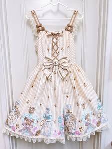 ★Angelic Pretty 涙のグラスボトルジャンパースカート★香水瓶 アリス トランプ ベージュ