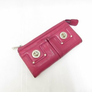 MARC BY MARC JACOBS マークバイジェイコブス レザー 長財布 ロングウォレット ピンク レディース USED /2401D