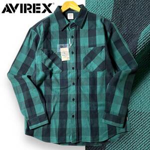 【2XL】新品 アヴィレックス AVIREX ブロックチェック ワークシャツネルシャツ 6125137 リラックスフィット ミリタリー アメカジ◆R1189