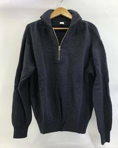 セーター　MEIAS WOLPO-2A08 WOOLIN HALF ZIP PULL OVER　毛100％　M　チャコール