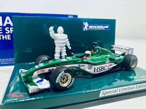 【送料無料】1/43 Minichamps MICHELIN ミシュラン特注 JAGUAR ジャガー R4 A.Pizzonia ピッツォニア 2003