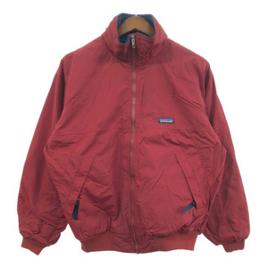 90年代 USA製 patagonia パタゴニア シェルドシンチラ ジャケット アウトドア ワンポイント レッド (メンズ M) 中古 古着 Q6769