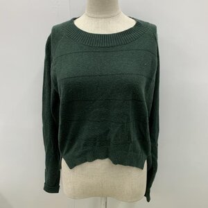 JEANASIS FREE ジーナシス ニット、セーター 長袖 ボーダー Knit Sweater 緑 / グリーン / X 黒 / ブラック / 10032004