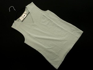 ネコポスOK DKNY ダナキャランニューヨーク Vネック ノースリーブ カットソー sizeS/グレー ■◆ ☆ ela9 レディース