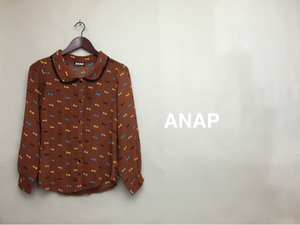 ♪ 訳あり アナップ ANAP 長袖 服 リボン 茶色 昭和風