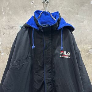 古着90〜00s FILA フィラ ジャケット ベンチコート パーカー フリース