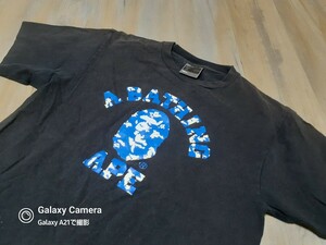 old A BATHING APE アベイシングエイプ BAPE Tシャツ 半袖 デジタル/ロゴ/猿人 メンズ サイズ M used